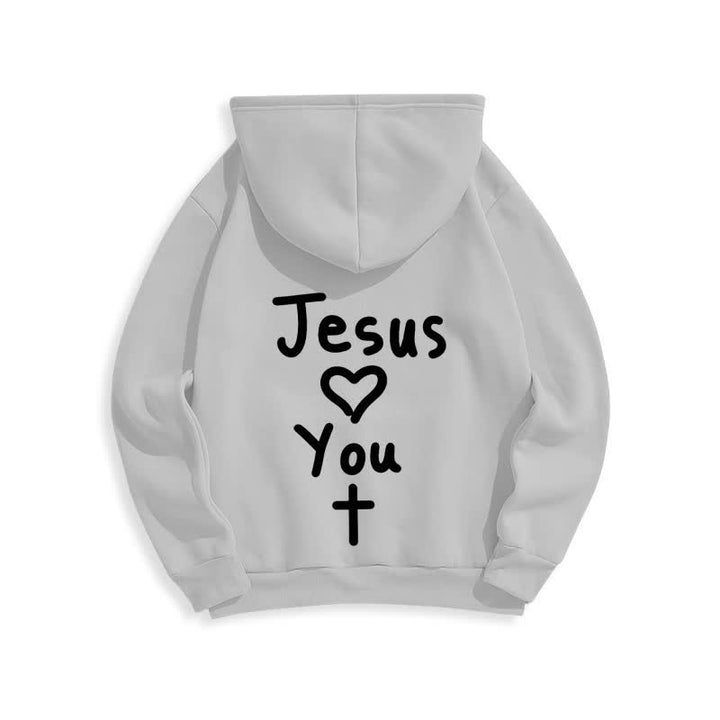 Christianartworkshop Jesus Loves You Oversized Fleece Pullover Hoodie - image 7