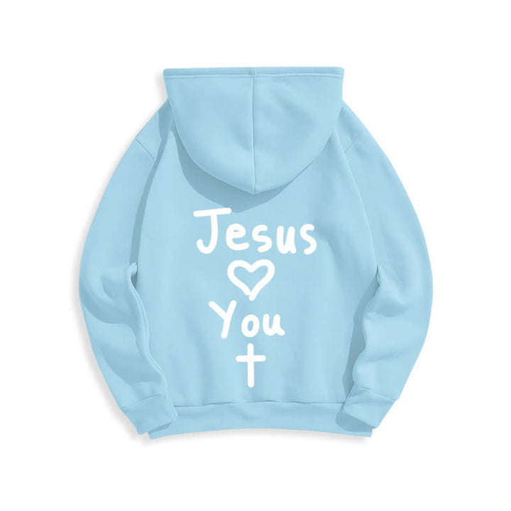 Christianartworkshop Jesus Loves You Oversized Fleece Pullover Hoodie - image 22