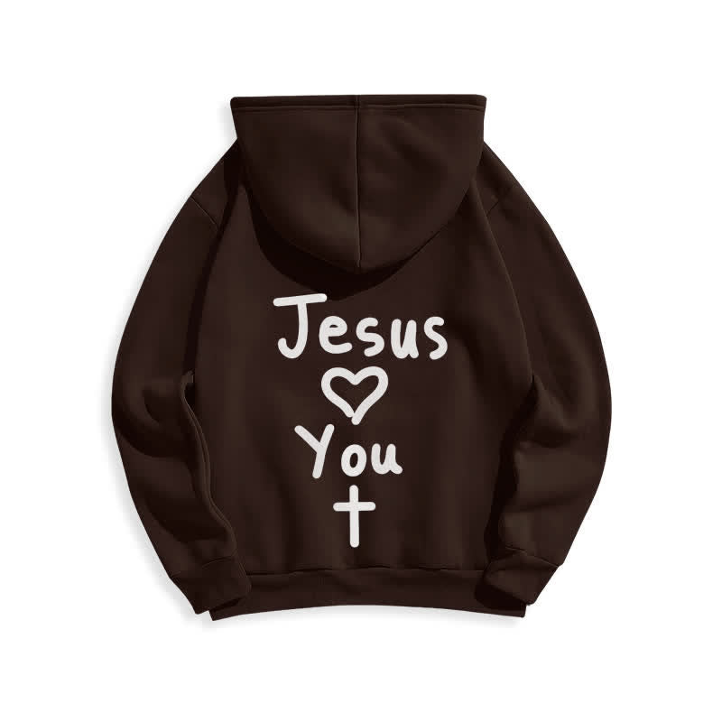Christianartworkshop Jesus Loves You Oversized Fleece Pullover Hoodie - image 10