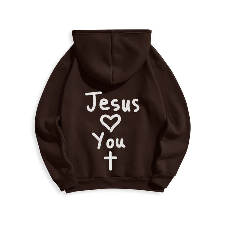 Christianartworkshop Jesus Loves You Oversized Fleece Pullover Hoodie - image 10