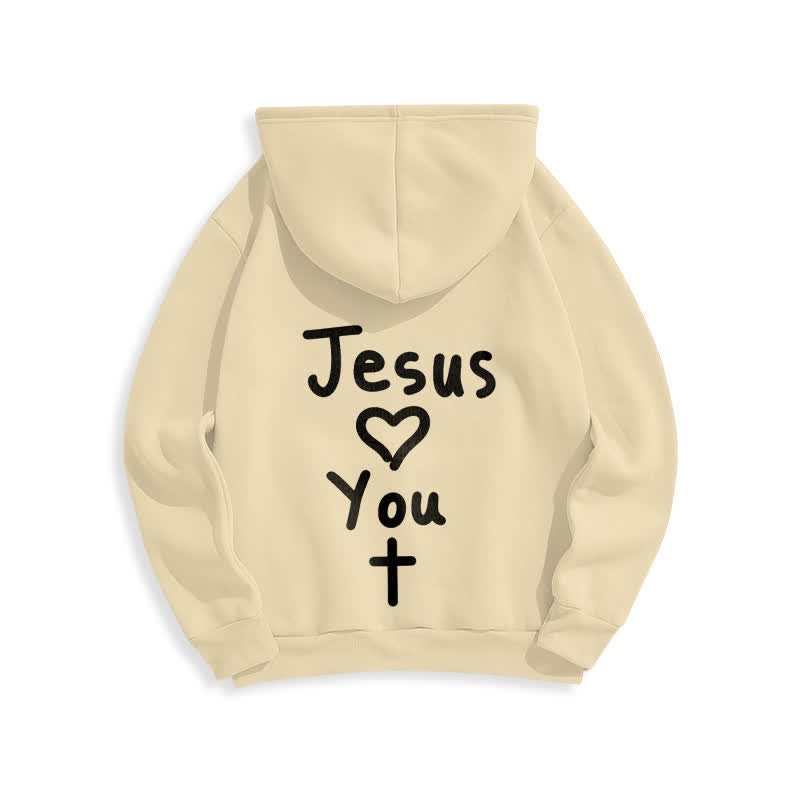 Christianartworkshop Jesus Loves You Oversized Fleece Pullover Hoodie - image 13