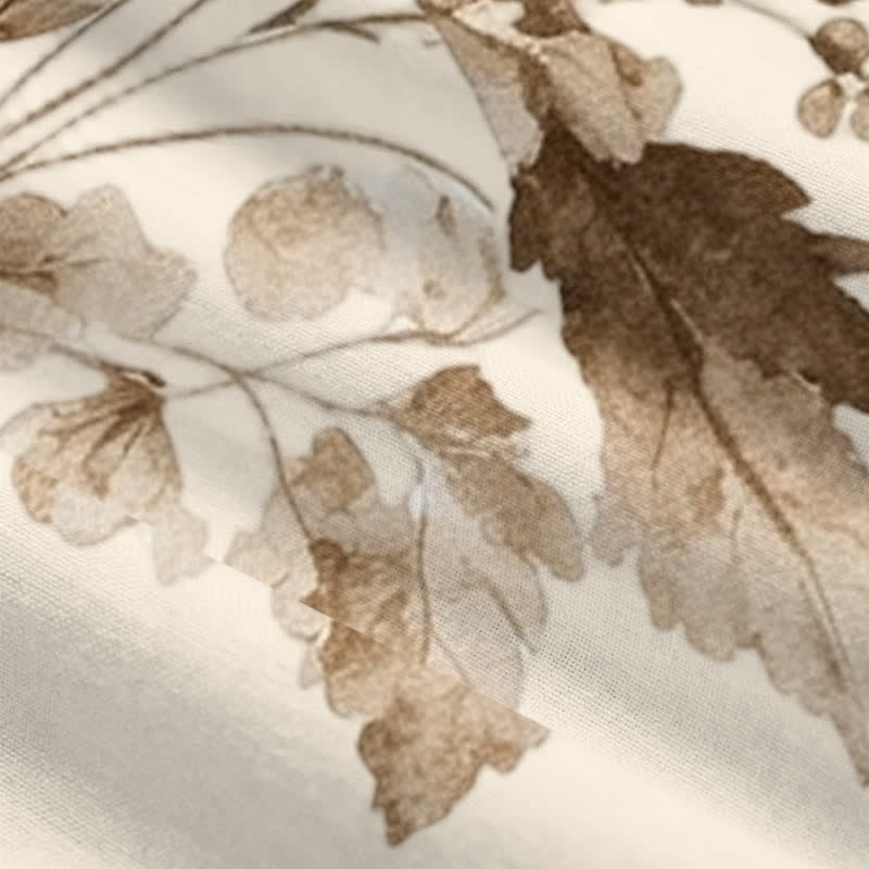 Christianartworkshop Beige Brown Flora & Wooden Pattern-Designed Cross Fleece Hooded Winter Jacket Coat - image 6