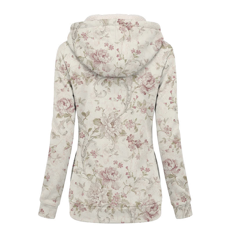 Christianartworkshop Vintage Virgin Mary Icon Rose Hooded Fleece Lined Winter Jacket Coat - image 1