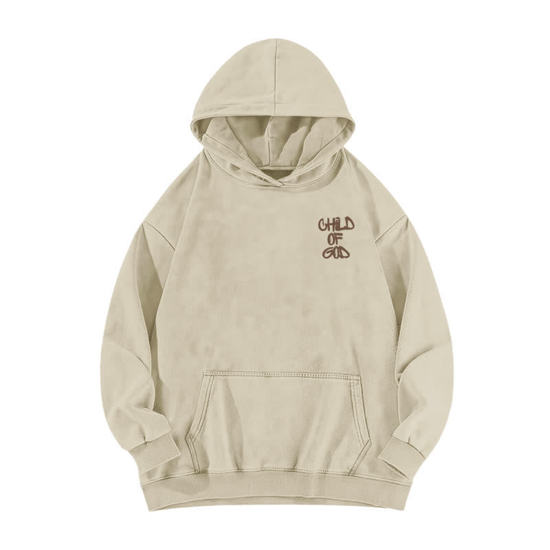 Christianartworkshop Inspirational Child Of God Psalm 23 Front & Back Print Washed Hoodie - image 2