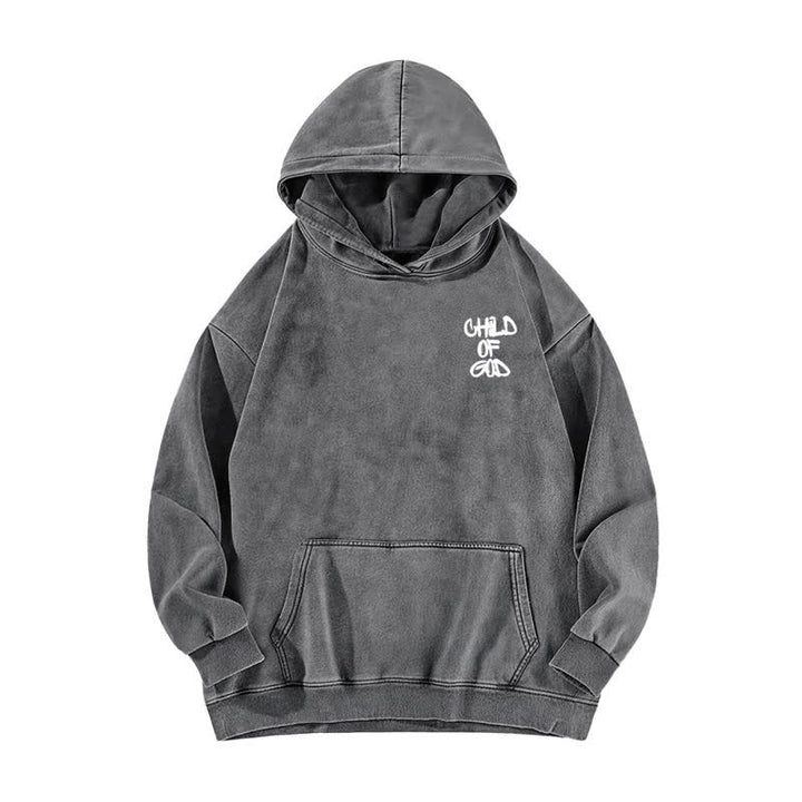 Christianartworkshop Inspirational Child Of God Psalm 23 Front & Back Print Washed Hoodie - image 14
