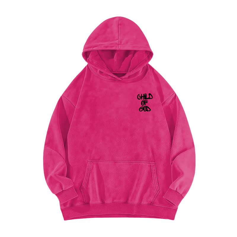Christianartworkshop Inspirational Child Of God Psalm 23 Front & Back Print Washed Hoodie - image 17