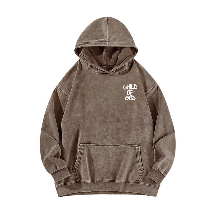 Christianartworkshop Inspirational Child Of God Psalm 23 Front & Back Print Washed Hoodie - image 11