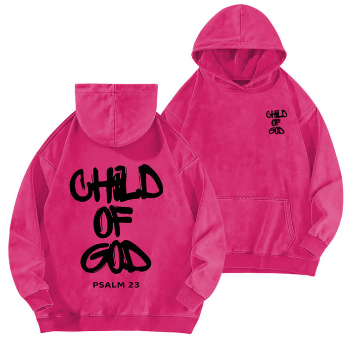 Christianartworkshop Inspirational Child Of God Psalm 23 Front & Back Print Washed Hoodie - Rose - 5XL - image 15