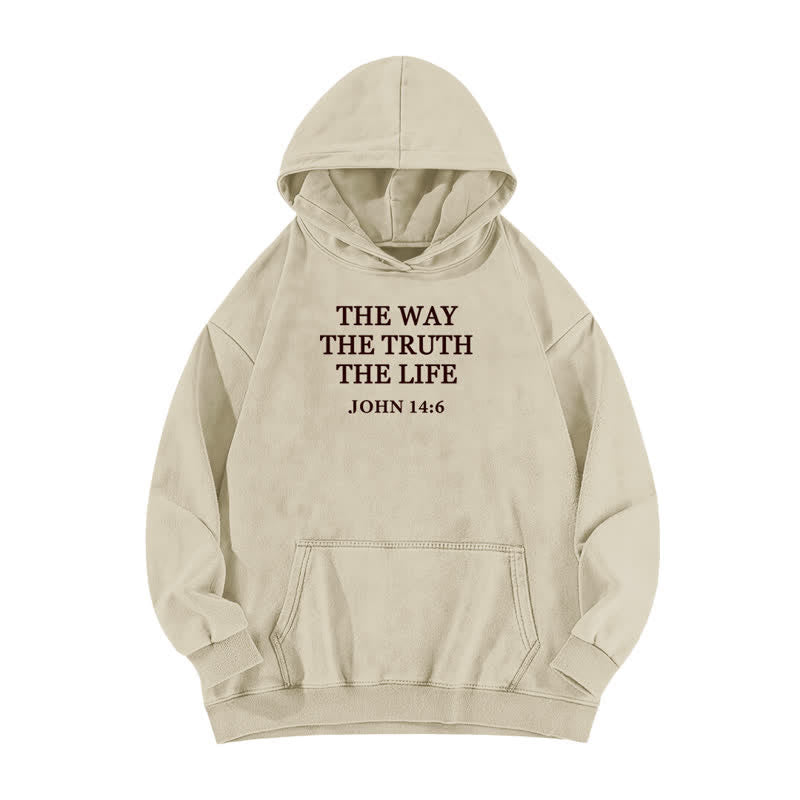 Christianartworkshop The Way The Truth The Life Vintage Washed Hoodie - Apricot - 5XL - image 1