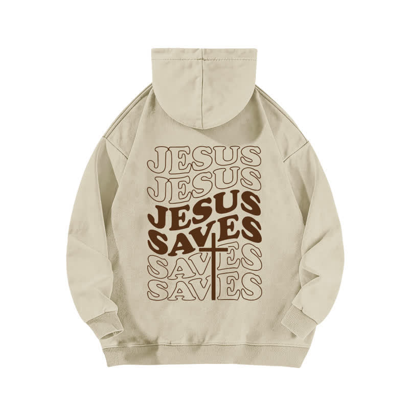 Christianartworkshop Jesus Saves Vintage Back Print Washed Hoodie - image 1