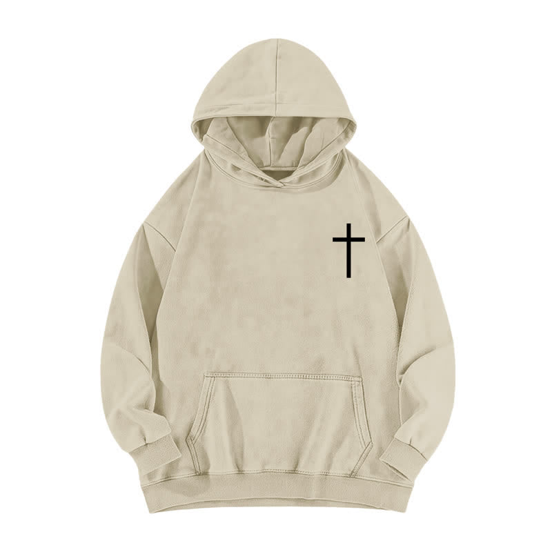 Christianartworkshop Philippians 4:13 Gothic Back Print Cross Washed Hoodie - image 5