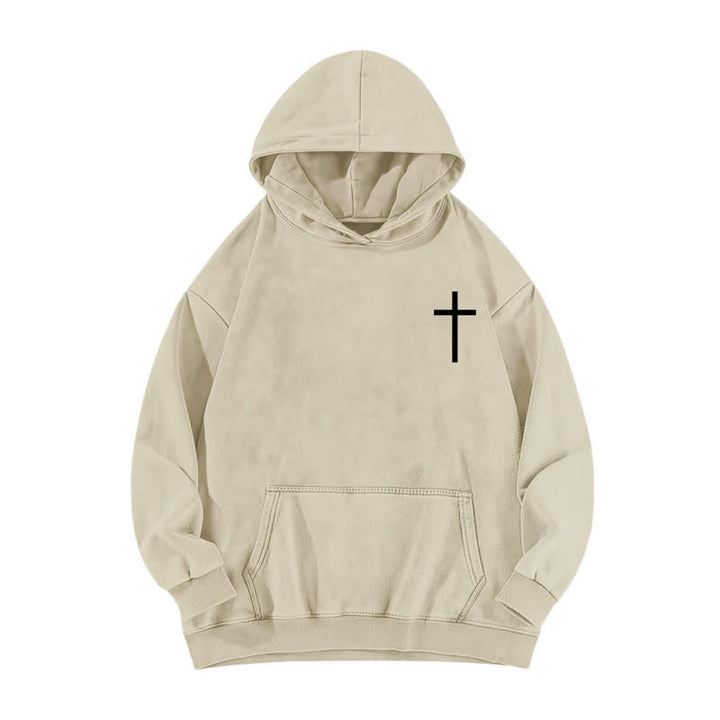 Christianartworkshop Philippians 4:13 Gothic Back Print Cross Washed Hoodie - image 5