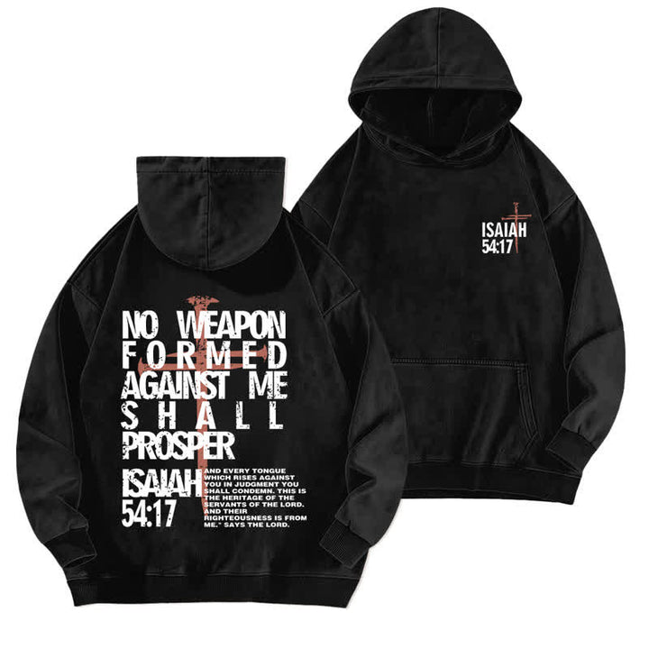 Christianartworkshop No Weapon Formed Against Me Washed Hoodie - Black - 5XL - image 0