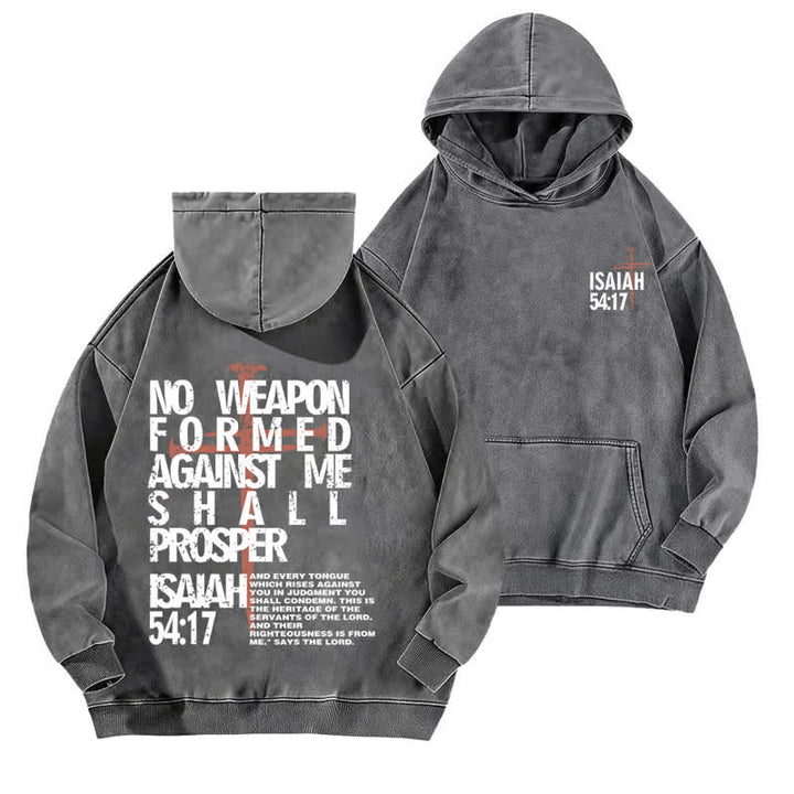 Christianartworkshop No Weapon Formed Against Me Washed Hoodie - Grey - 5XL - image 6