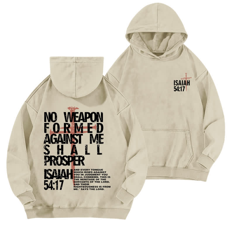Christianartworkshop No Weapon Formed Against Me Washed Hoodie - Apricot - 5XL - image 3