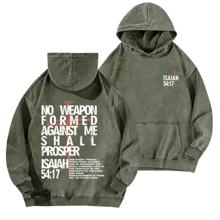 Christianartworkshop No Weapon Formed Against Me Washed Hoodie - Army Green - 5XL - image 9