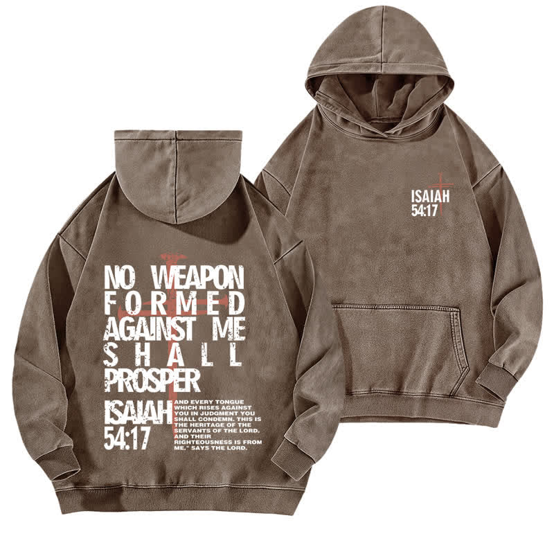 Christianartworkshop No Weapon Formed Against Me Washed Hoodie - Brown - 5XL - image 12