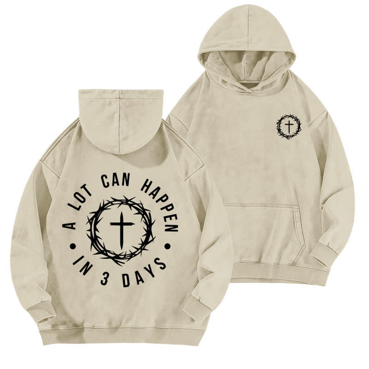 Christianartworkshop A Lot Can Happen In 3 Days Thorn Cross Washed Hoodie - Apricot - 5XL - image 9