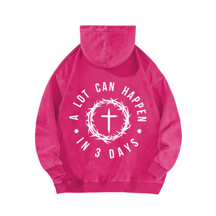 Christianartworkshop A Lot Can Happen In 3 Days Thorn Cross Washed Hoodie - image 16