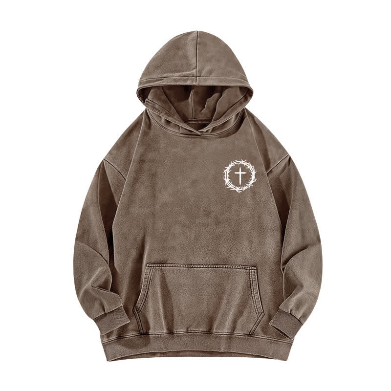 Christianartworkshop A Lot Can Happen In 3 Days Thorn Cross Washed Hoodie - image 14