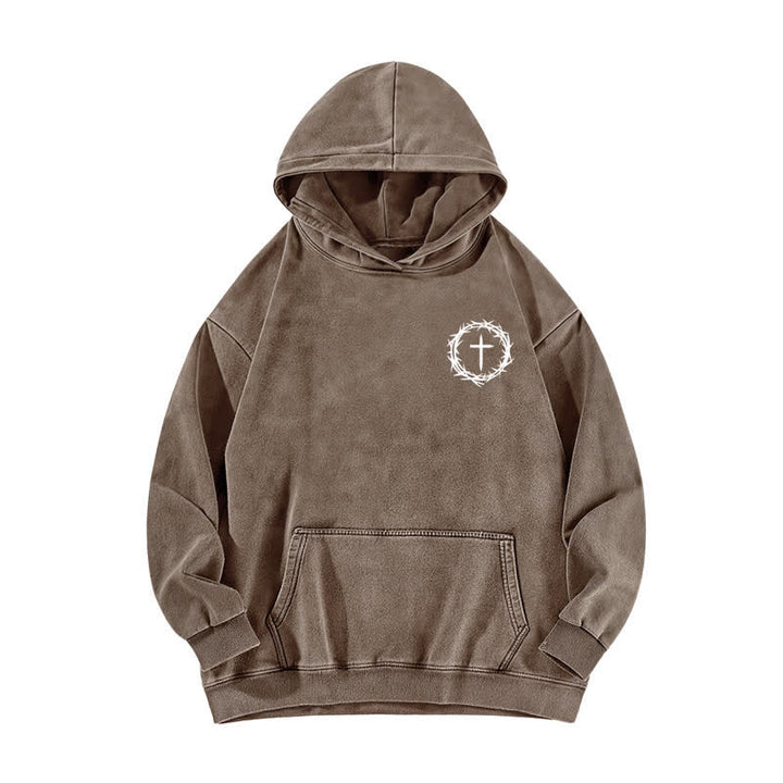 Christianartworkshop A Lot Can Happen In 3 Days Thorn Cross Washed Hoodie - image 14