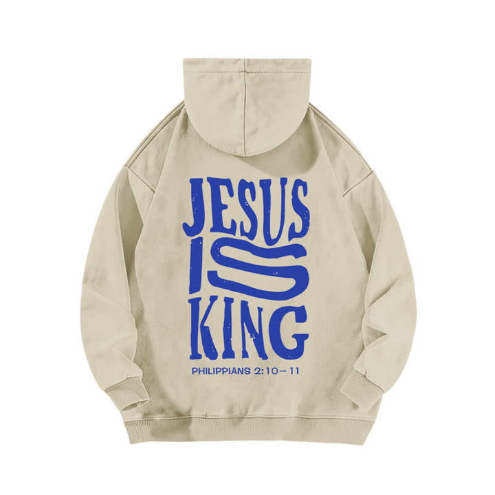 Christianartworkshop Jesus Is King Front And Back Print Washed Hoodie - image 13