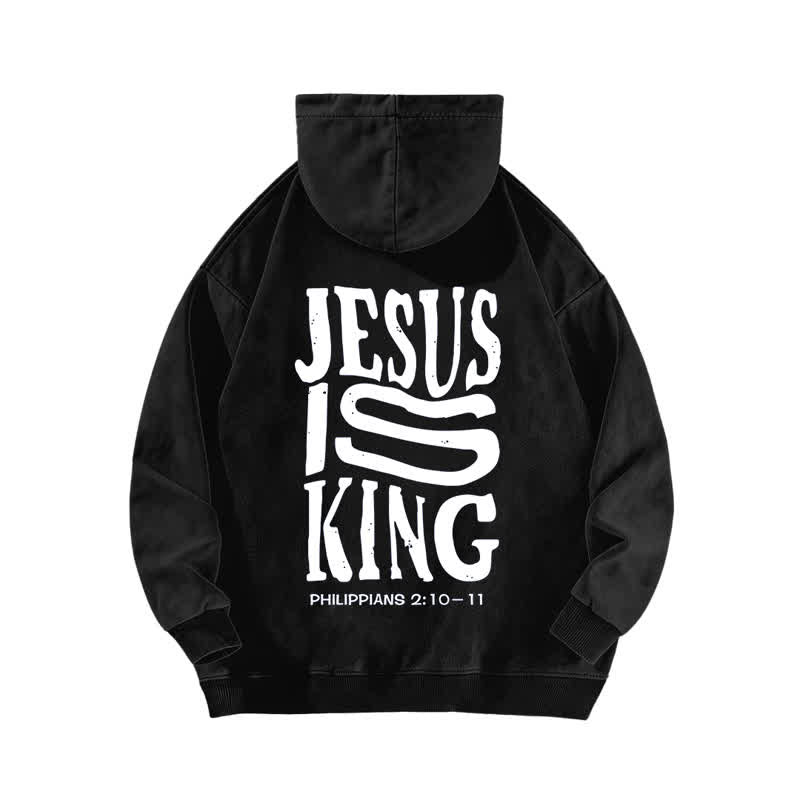 Christianartworkshop Jesus Is King Front And Back Print Washed Hoodie - image 4