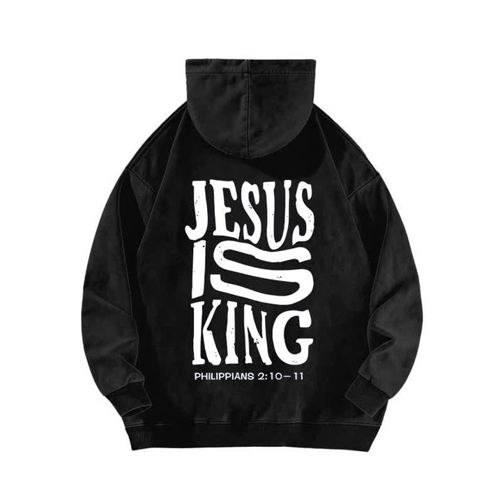 Christianartworkshop Jesus Is King Front And Back Print Washed Hoodie - image 4