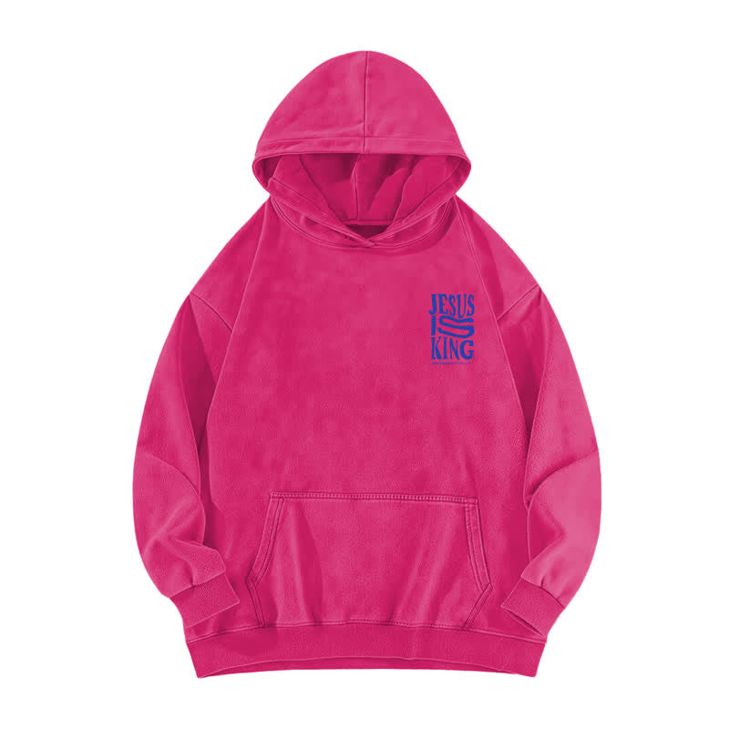Christianartworkshop Jesus Is King Front And Back Print Washed Hoodie - image 17