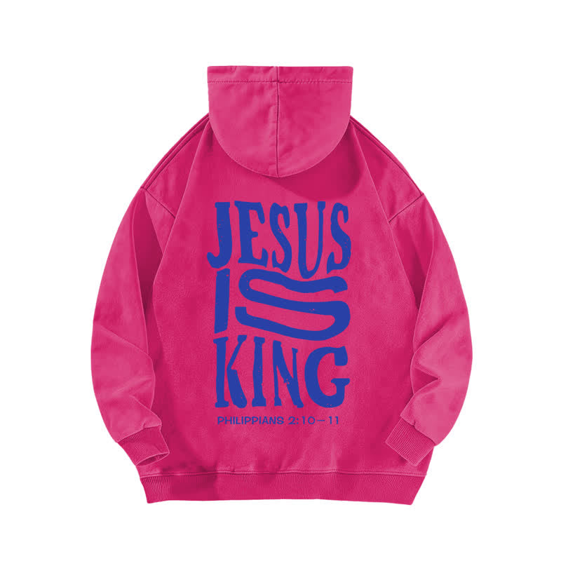 Christianartworkshop Jesus Is King Front And Back Print Washed Hoodie - image 16