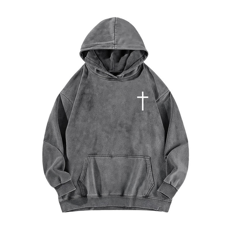 Christianartworkshop Jesus Is King Crown Of Thorns Washed Hoodie - image 8