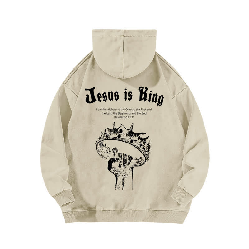 Christianartworkshop Jesus Is King Crown Of Thorns Washed Hoodie - image 1