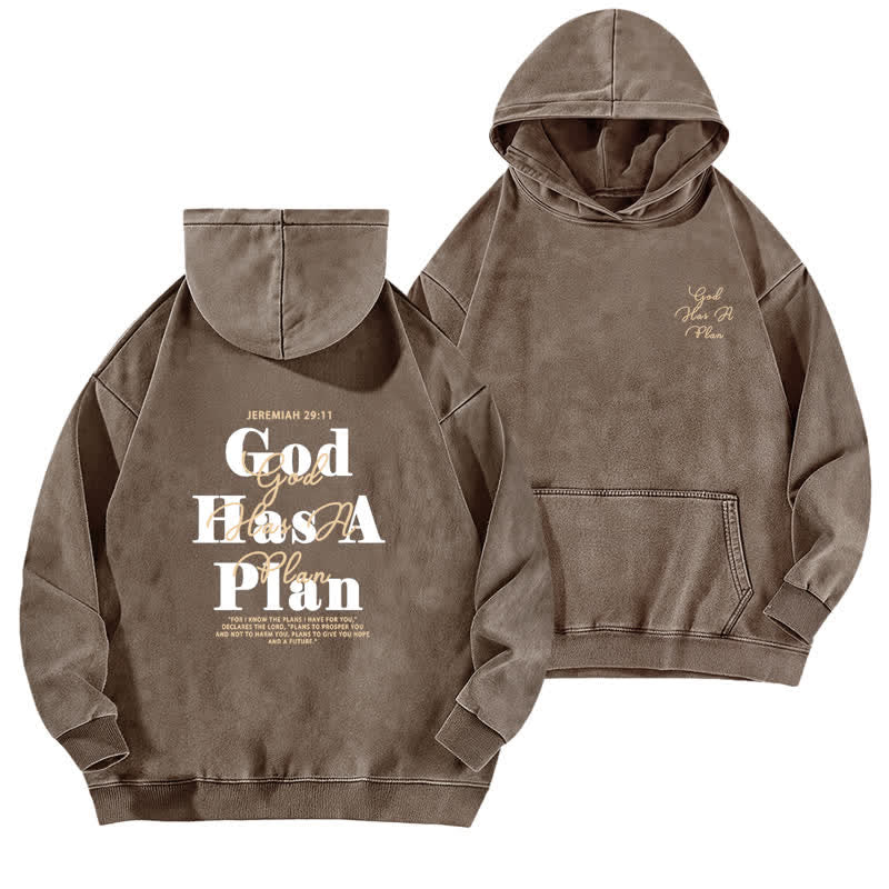 Christianartworkshop Jesus Saves Good News Front And Back Washed Hoodie - Brown - 5XL - image 9