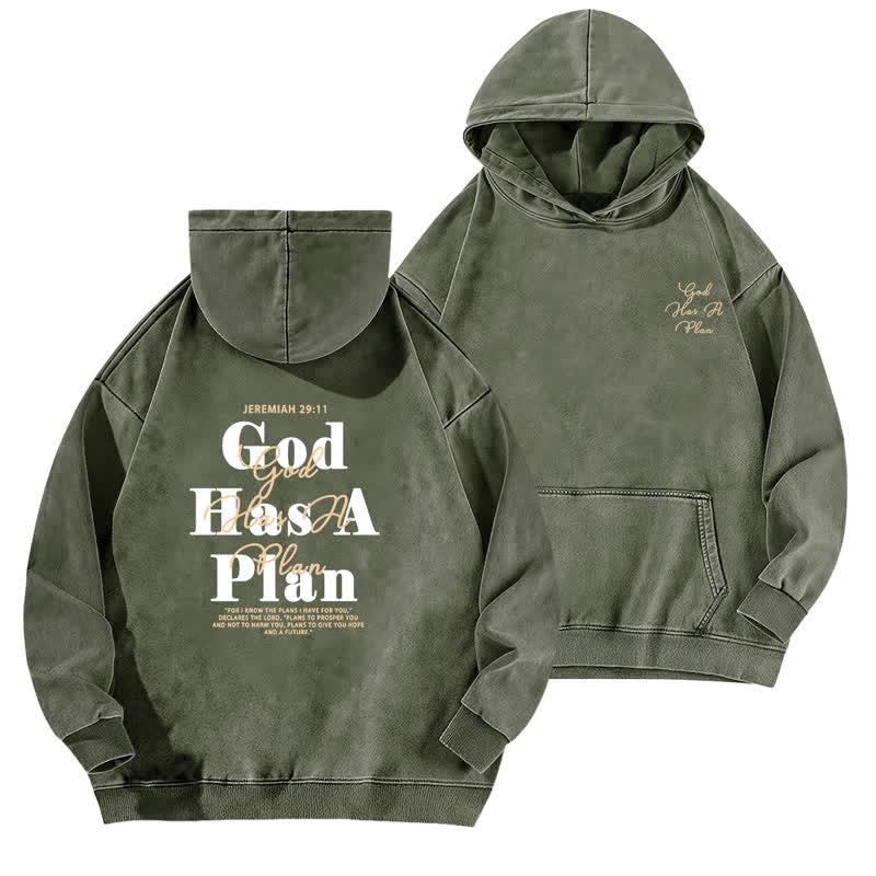 Christianartworkshop Jesus Saves Good News Front And Back Washed Hoodie - Army Green - 5XL - image 6