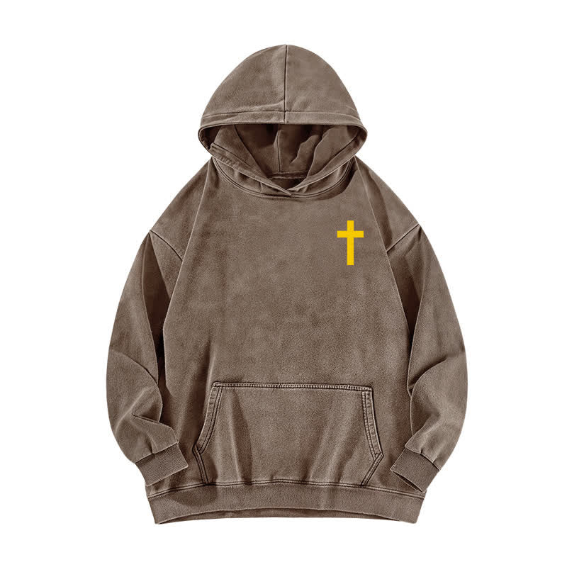 Christianartworkshop Holy Spirit Dove Graphic Oversized Black Washed Hoodie - image 14