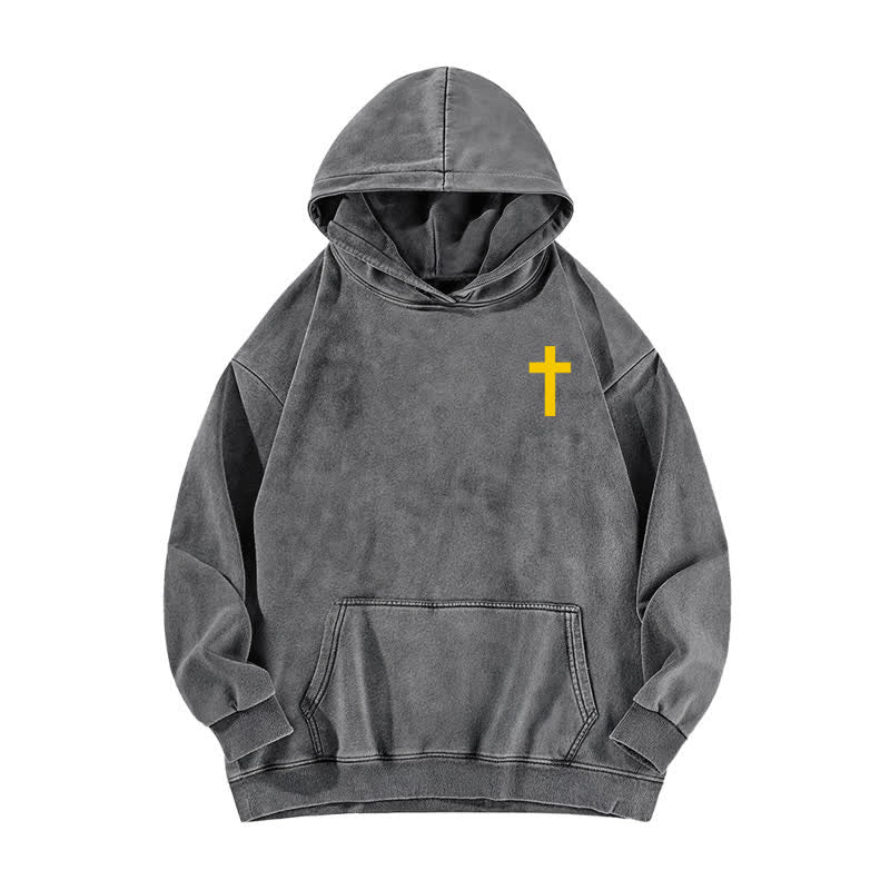 Christianartworkshop Holy Spirit Dove Graphic Oversized Black Washed Hoodie - image 11