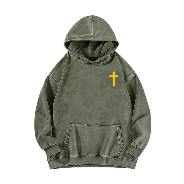 Christianartworkshop Holy Spirit Dove Graphic Oversized Black Washed Hoodie - image 8