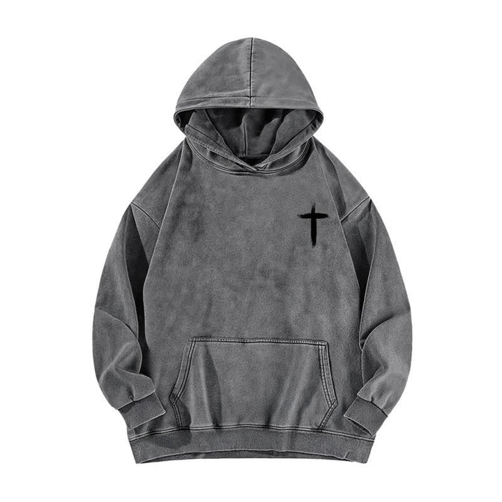 Christianartworkshop He Died For Me Cross Back Print Washed Hoodie - image 8