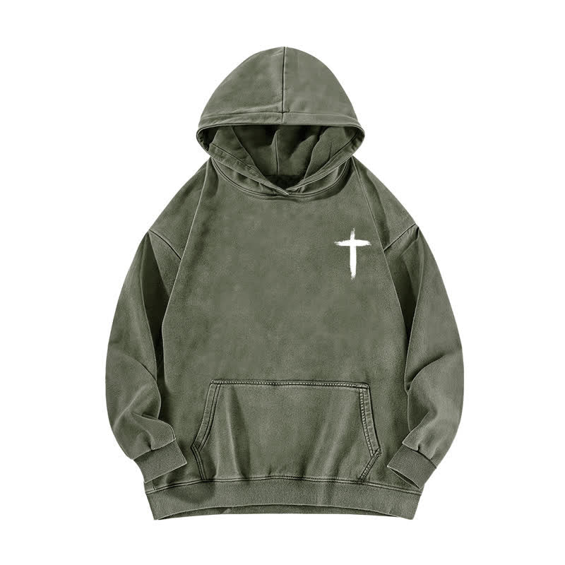 Christianartworkshop He Died For Me Cross Back Print Washed Hoodie - image 14
