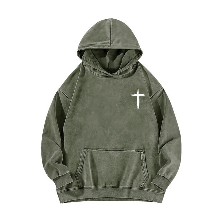 Christianartworkshop He Died For Me Cross Back Print Washed Hoodie - image 14
