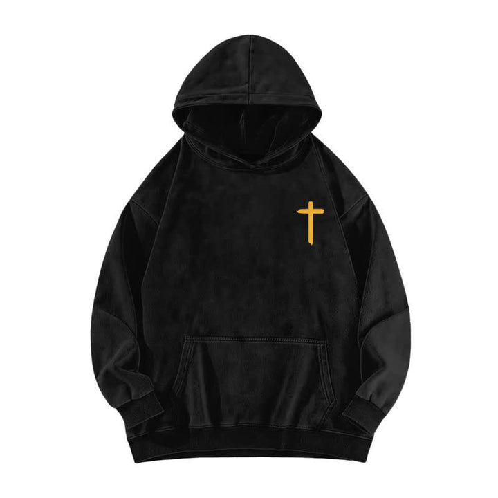 Christianartworkshop Jesus Is King Crown Back Print Washed Hoodie - image 2