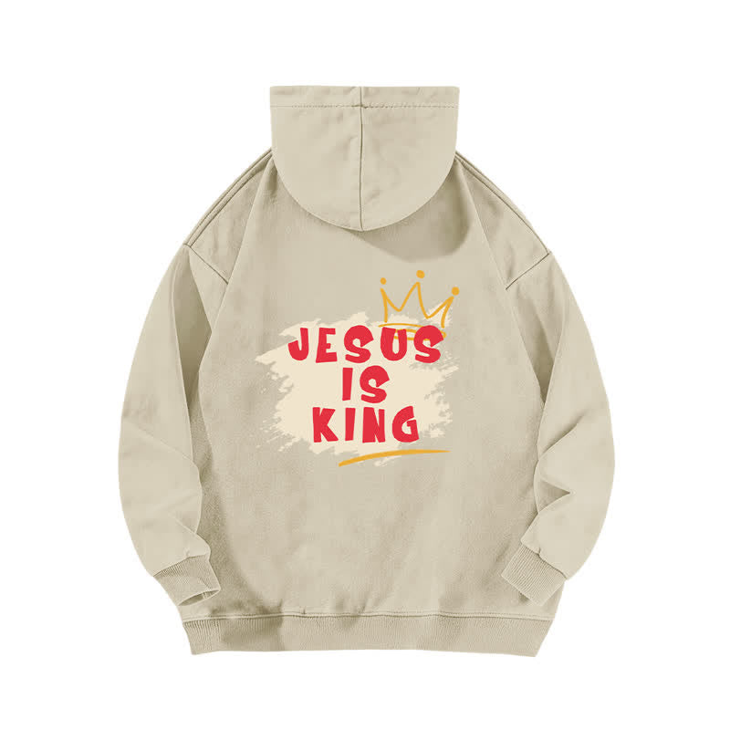 Christianartworkshop Jesus Is King Crown Back Print Washed Hoodie - image 4