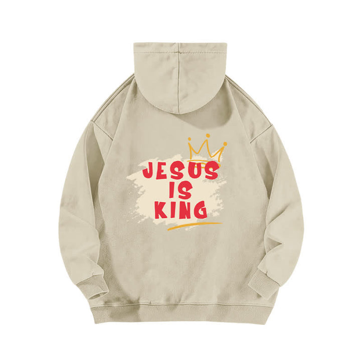 Christianartworkshop Jesus Is King Crown Back Print Washed Hoodie - image 4
