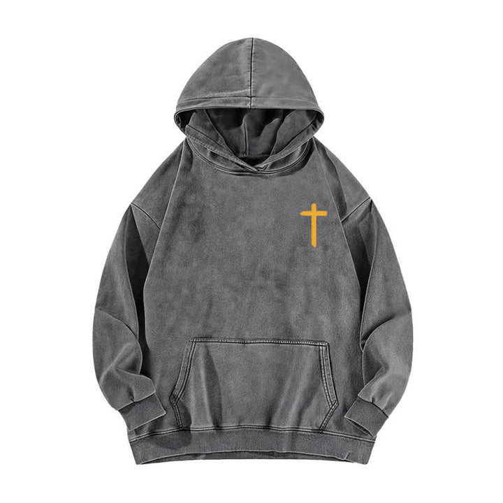 Christianartworkshop Jesus Is King Crown Back Print Washed Hoodie - image 14
