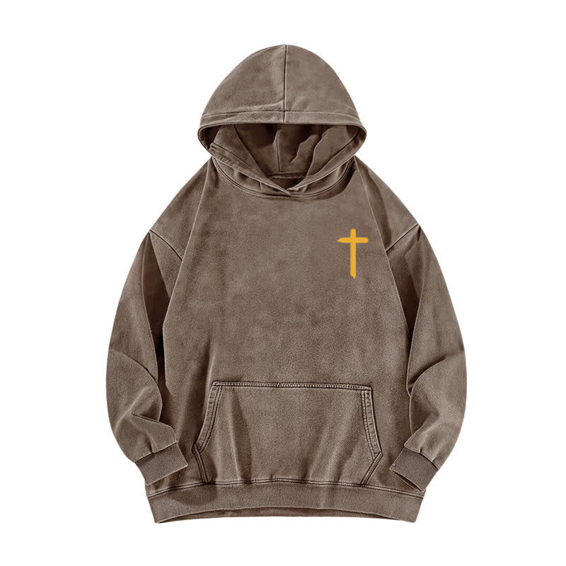 Christianartworkshop Jesus Is King Crown Back Print Washed Hoodie - image 11