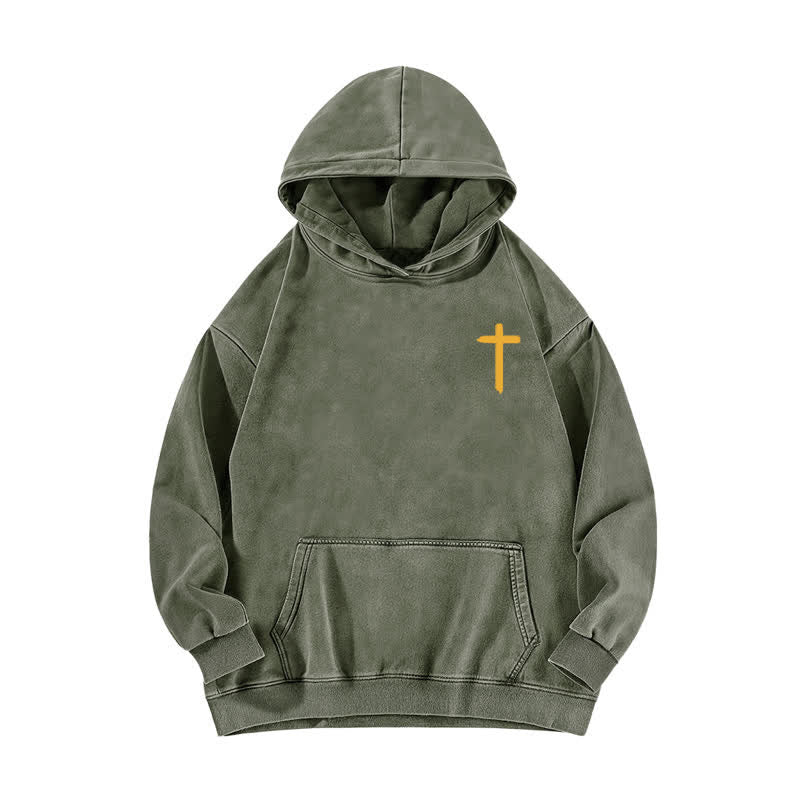 Christianartworkshop Jesus Is King Crown Back Print Washed Hoodie - image 8