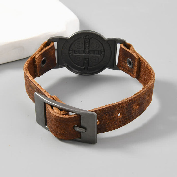 Christianartworkshop Robust Cowhide St. Benedict Medallion Bracelet: Sign of Unfailing Care - image 4