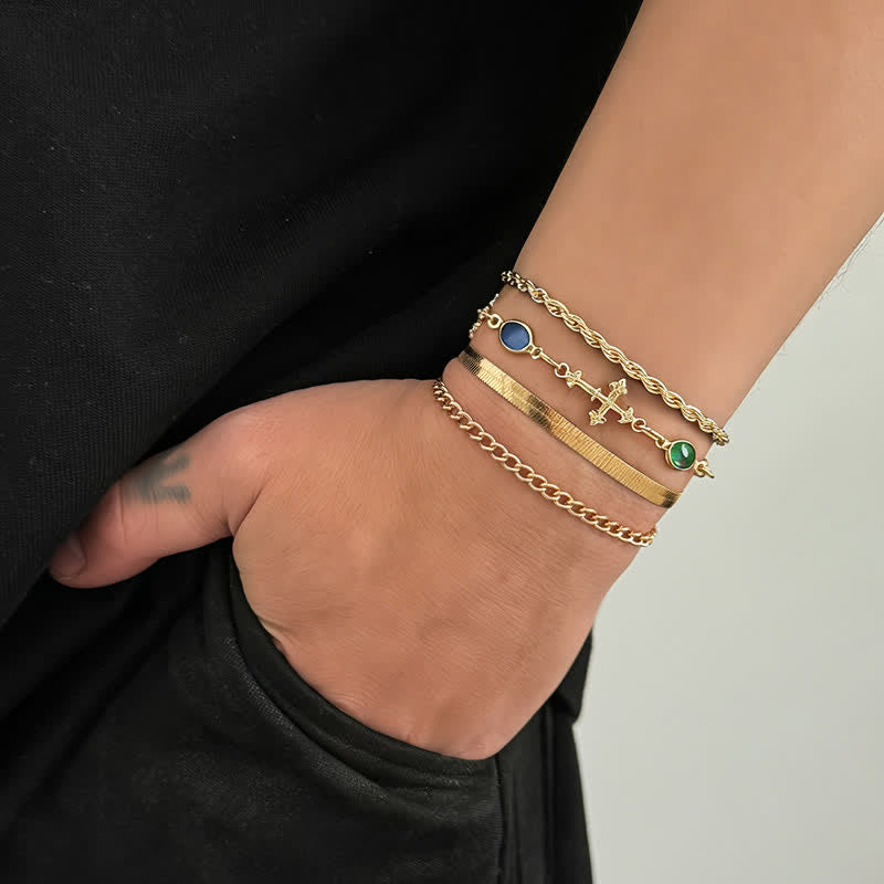 Christianartworkshop Elegant Multi-Style Cross Alloy Wrist Stack: Vessel of Quiet Devotion - image 1