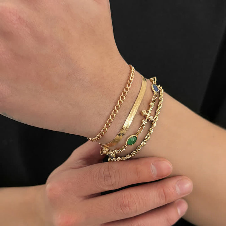Christianartworkshop Elegant Multi-Style Cross Alloy Wrist Stack: Vessel of Quiet Devotion - Golden - image 0