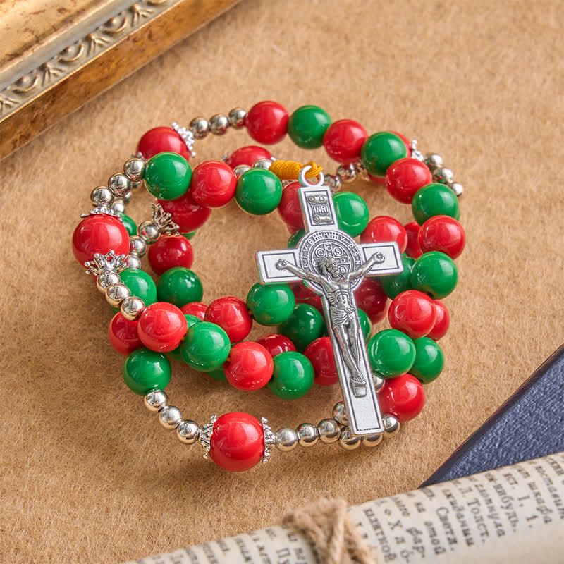 Christianartworkshop Heavenly Guard Beaded Rosary With Crucifix: Badge of Steady Guidance - image 3